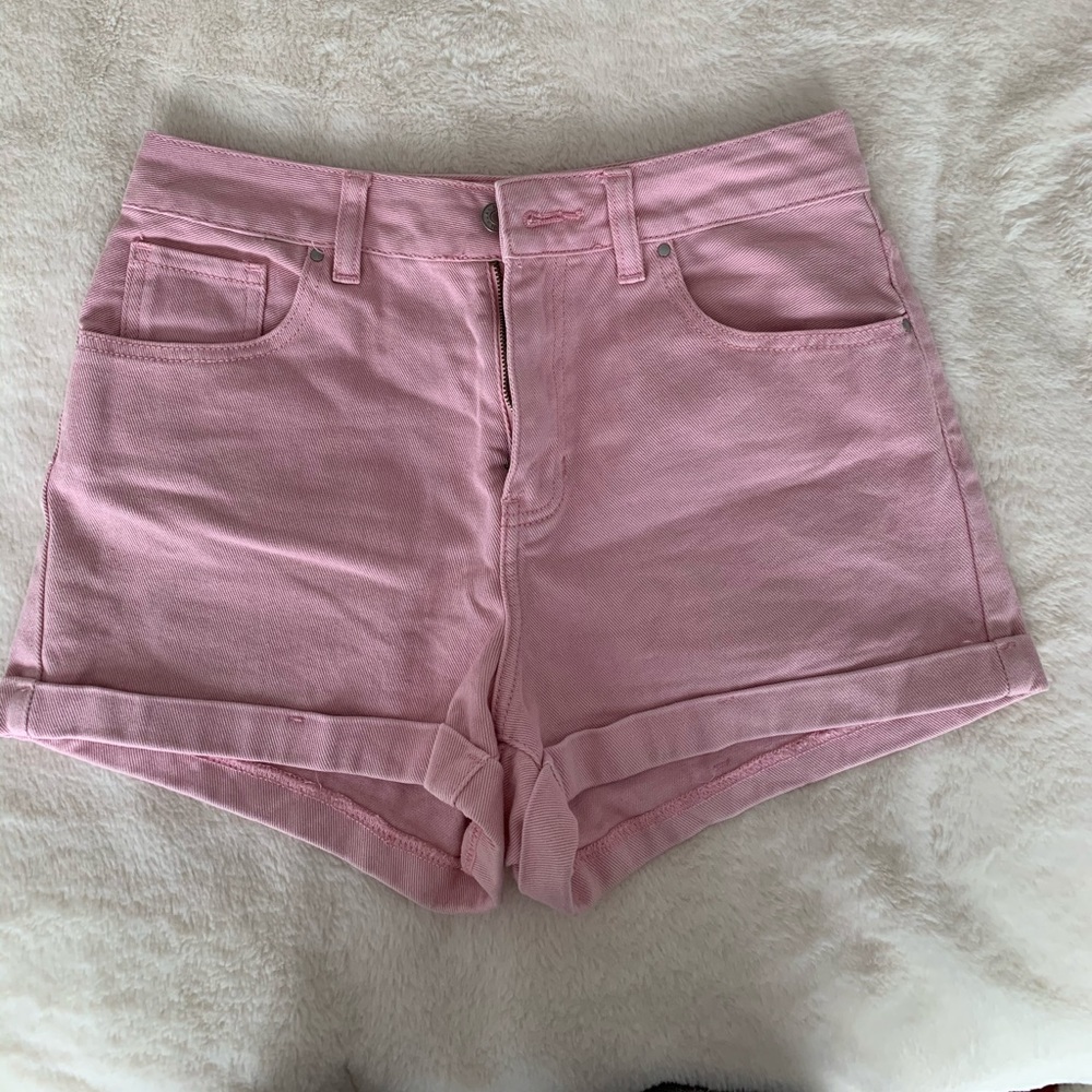 High waisted denim shorts